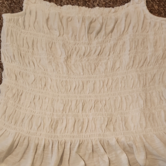 Universal Thread White Smocked Ruffle Tank - Picture 3 of 4
